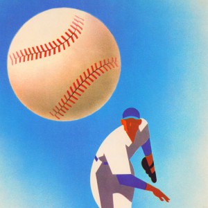 Fast Ball_Vintage Baseball Art Poster_Fine Art Sports Print